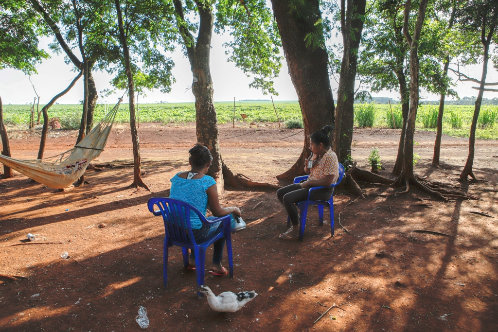Flere familier lever under usikre forhold i den 20 meter brede stribe mellem sojabønnemarkerne og skoven - det område, som Itaipu har udpeget til genbosættelse af landsbyen Sauce. De har ikke lov til at dyrke afgrøder, samle skovfrugter, fiske eller jage.